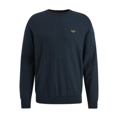 Klassieke R-neck Pullover Buckley Gebreid PME Legend , Blue , Heren