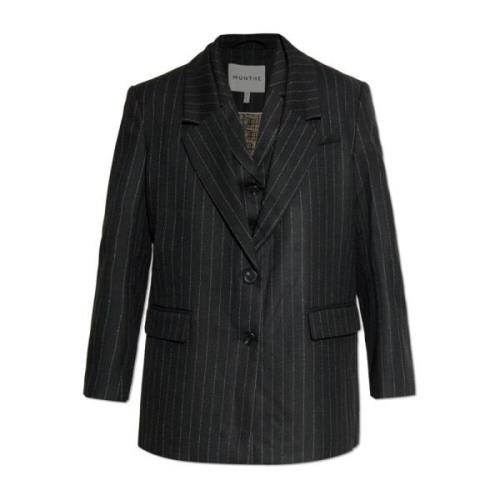 Blazer met gestreept patroon Munthe , Black , Dames