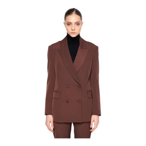 Dubbelrijige getailleerde blazer met pieklapel Silvian Heach , Brown ,...