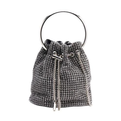 Strass Bucket Tas met Stalen Handvat Silvian Heach , Black , Dames