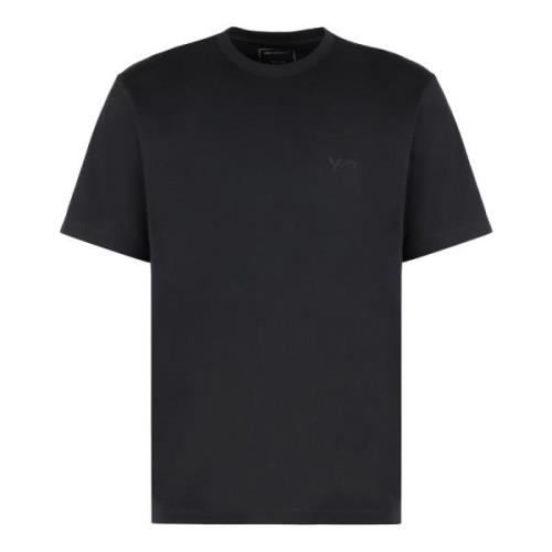 Katoenen T-shirt met Toon-op-Toon Print Y-3 , Black , Heren