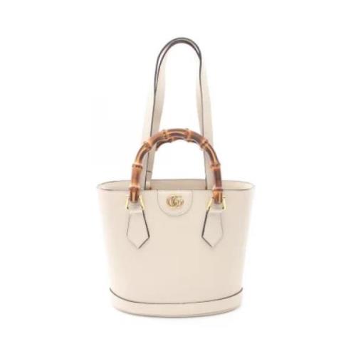 Pre-owned Leather handbags Gucci Vintage , Beige , Dames