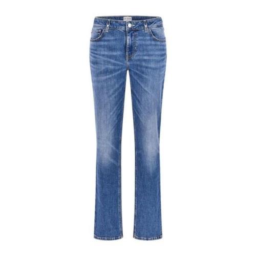 Brooklyn Jeans Blauw Dames Straight Fit Guess , Blue , Dames