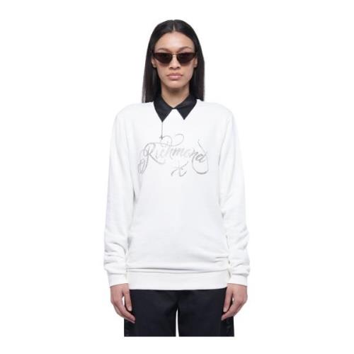 Paillet Logo Ronde Hals Sweater John Richmond , White , Dames