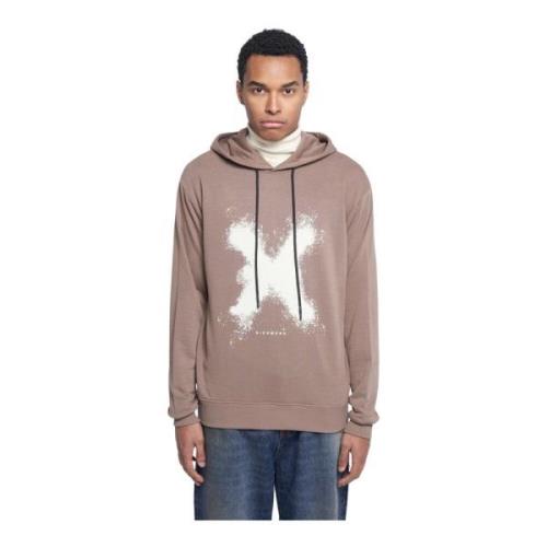 Hoodie met verstelbaar trekkoord en logo John Richmond , Beige , Heren