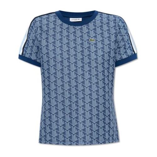 T-shirt met monogram Lacoste , Blue , Dames