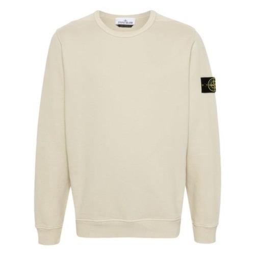 Biologisch Katoenen Crewneck Sweatshirt Stone Island , White , Heren