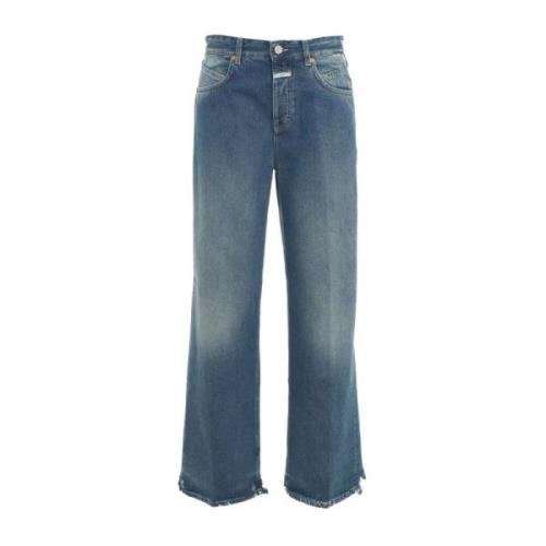 Frayed Hem Wide Jeans Closed , Blue , Dames