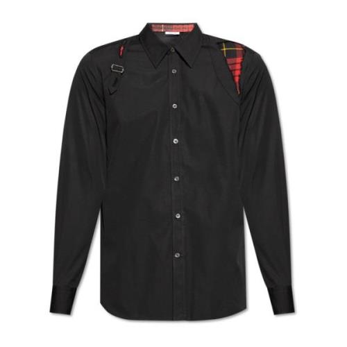 Shirt met ruwe afwerking Alexander McQueen , Black , Heren