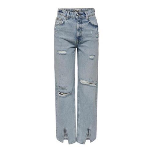 Blauwe Rits Knoop Jeans Vrouwen Lente Only , Blue , Dames