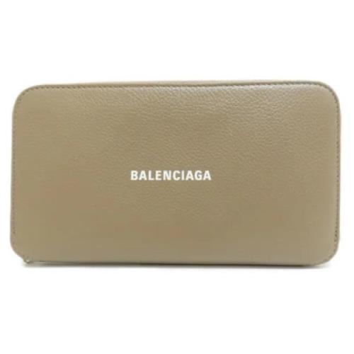 Pre-owned Leather wallets Balenciaga Vintage , Beige , Dames