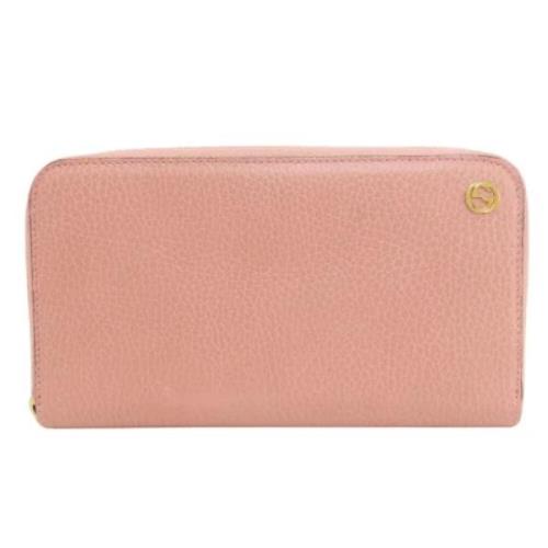 Pre-owned Leather wallets Gucci Vintage , Pink , Dames