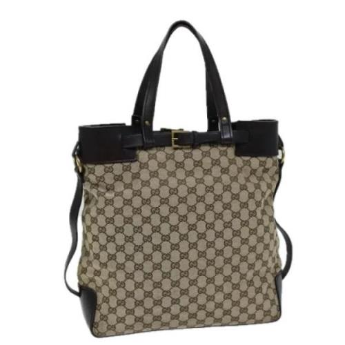 Pre-owned Canvas totes Gucci Vintage , Beige , Dames