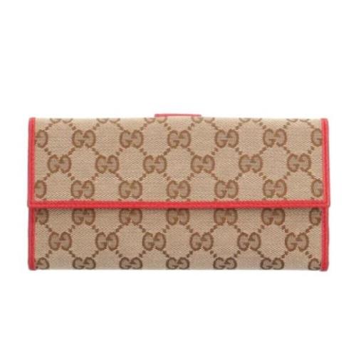 Pre-owned Canvas wallets Gucci Vintage , Beige , Dames