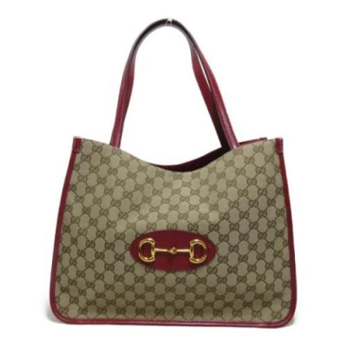 Pre-owned Canvas totes Gucci Vintage , Beige , Dames