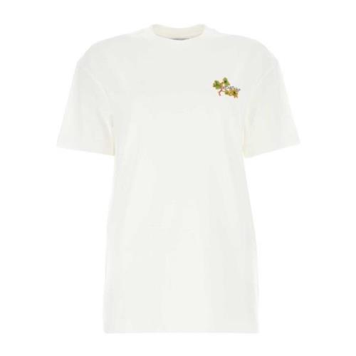 Wit Katoenen T-shirt voor Vrouwen Off White , White , Dames