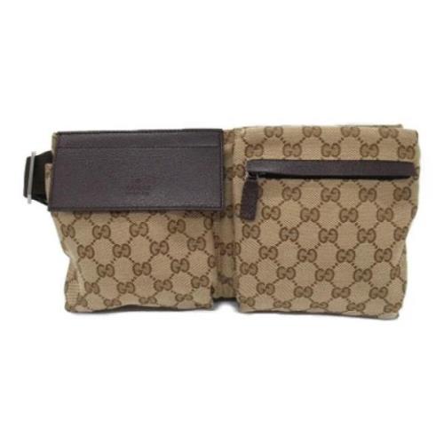 Pre-owned Canvas travel-bags Gucci Vintage , Beige , Dames