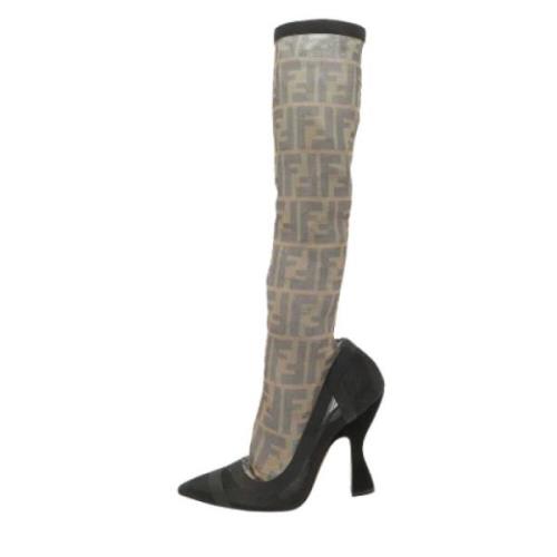 Pre-owned Mesh boots Fendi Vintage , Black , Dames