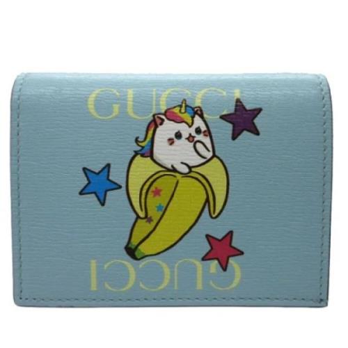 Pre-owned Leather wallets Gucci Vintage , Blue , Dames