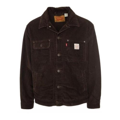 Vintage Workwear Denim Jacket Levi's , Brown , Heren