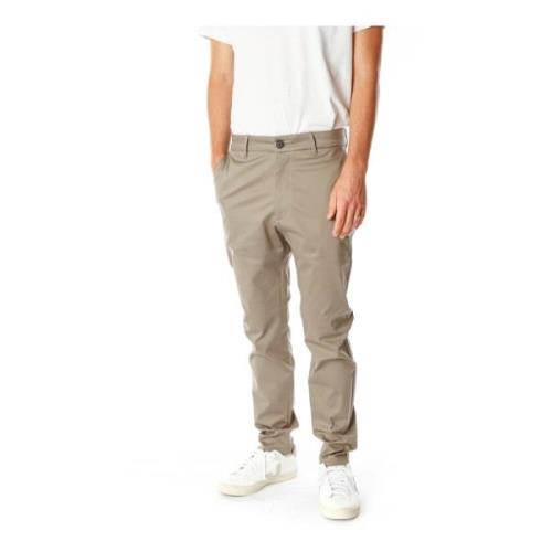 Tapered Chino Broek van Katoentwill Elvine , Green , Heren