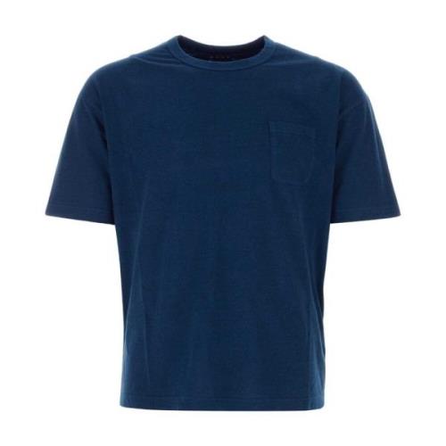 Blauw Katoenen T-shirt Moderne Stijl visvim , Blue , Heren