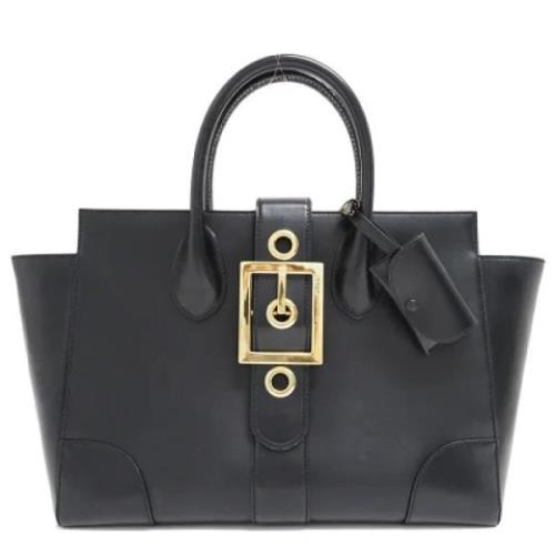 Pre-owned Leather totes Gucci Vintage , Black , Dames