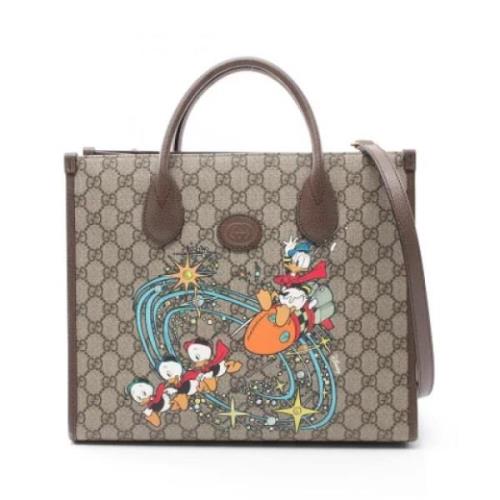 Pre-owned Canvas totes Gucci Vintage , Beige , Dames