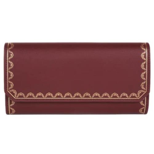 Pre-owned Leather wallets Cartier Vintage , Red , Dames