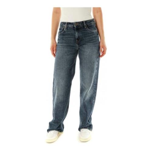 Hoge taille losse rechte fit jeans Pepe Jeans , Blue , Dames