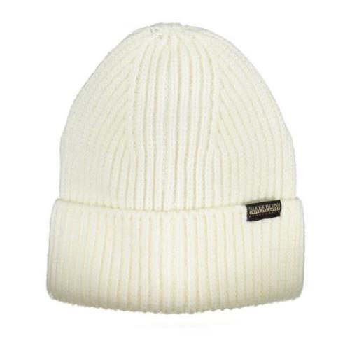 Witte Heren Beanie met Logo Napapijri , White , Heren