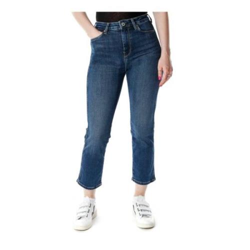 High Waist Slim Fit Crop Jeans Pepe Jeans , Blue , Dames