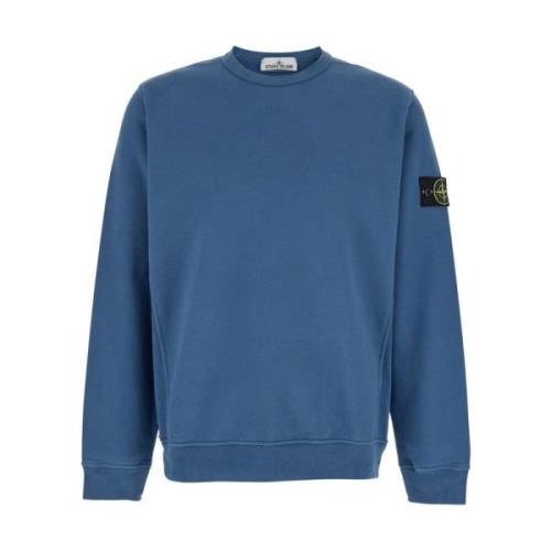 Katoen Fleece Sweaters Stone Island , Blue , Heren