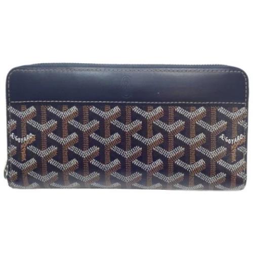 Pre-owned Leather wallets Goyard Vintage , Blue , Dames