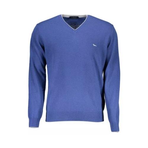 V-hals Pullover met Contrastdetails Harmont & Blaine , Blue , Heren