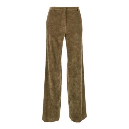 Ribfluweel Bruine Broek Plain Units , Brown , Dames