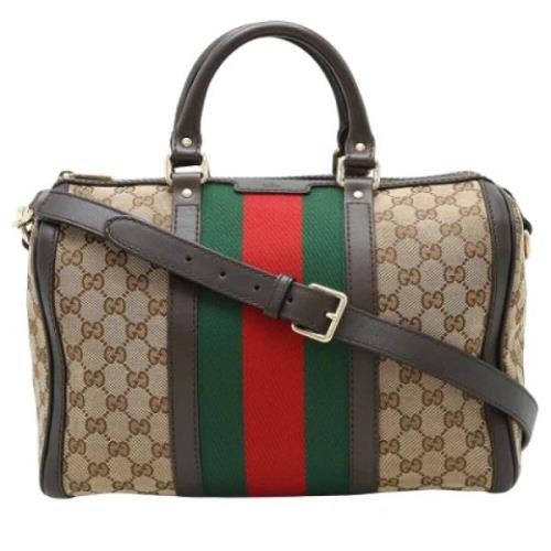 Pre-owned Canvas gucci-bags Gucci Vintage , Beige , Dames