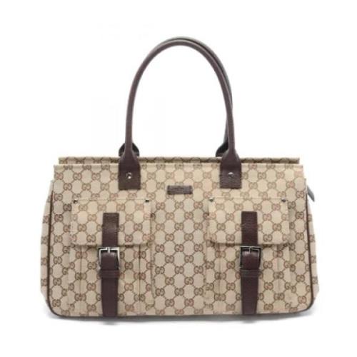 Pre-owned Canvas handbags Gucci Vintage , Beige , Dames