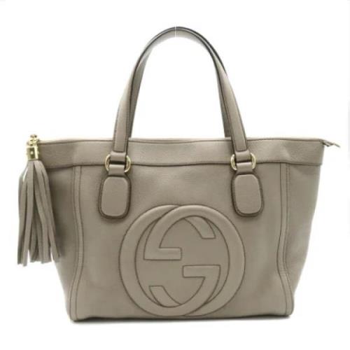 Pre-owned Leather totes Gucci Vintage , Gray , Dames