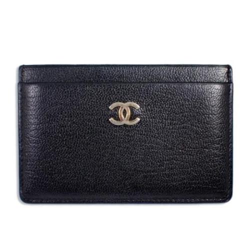 Pre-owned Leather wallets Chanel Vintage , Black , Dames