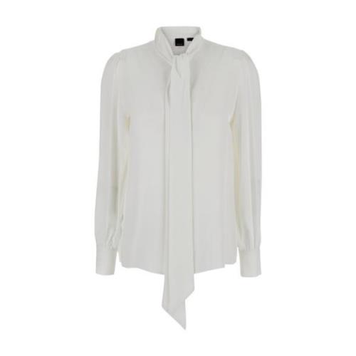 Witte Crepe Blouse Pinko , White , Dames