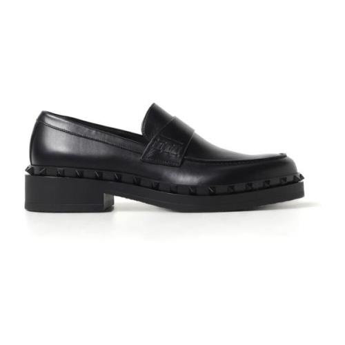 Stijlvolle Loafers voor Heren Valentino Garavani , Black , Heren