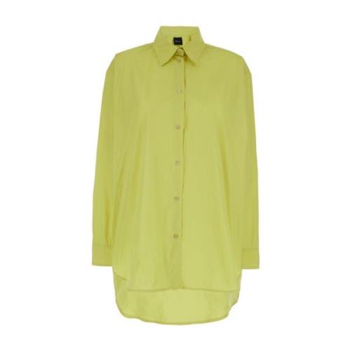 Groene Oversize Taffeta Shirt Plain Units , Green , Dames