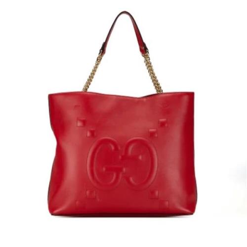 Pre-owned Leather totes Gucci Vintage , Red , Dames