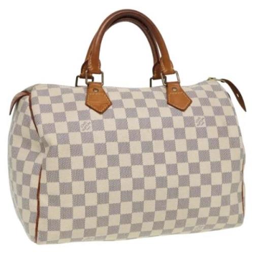 Pre-owned Canvas handbags Louis Vuitton Vintage , White , Dames