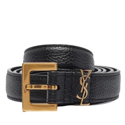 Pre-owned Leather belts Yves Saint Laurent Vintage , Black , Dames