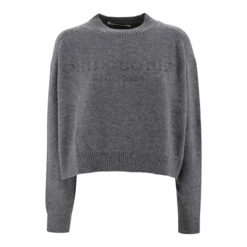 Gebreide Logo Sweater Grijs Philosophy di Lorenzo Serafini , Gray , Da...