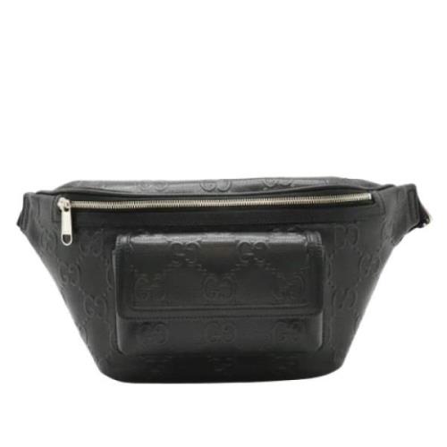 Pre-owned Leather clutches Gucci Vintage , Black , Heren