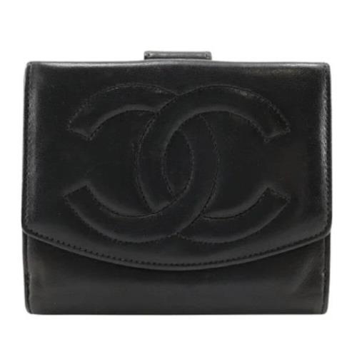 Pre-owned Leather wallets Chanel Vintage , Black , Dames