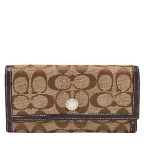 Pre-owned Canvas wallets Coach Pre-owned , Beige , Dames